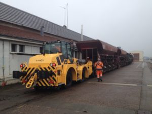 B-Track 16 utilisé pour le mouvement de wagons dans un centre de maintenance de wagons en Bourgogne Franche-Comté